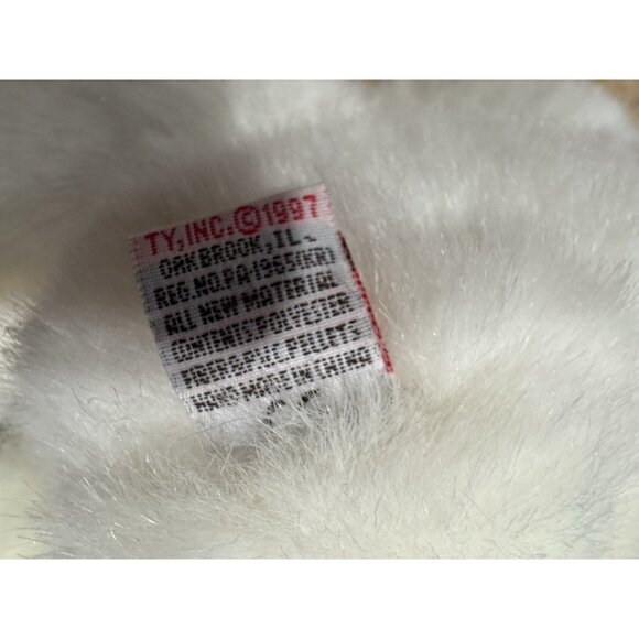 VTG 1997 TY Romeo White 15" Plush Teddy Bear w/Red Heart & Bow Plush NEW - Picture 9 of 9